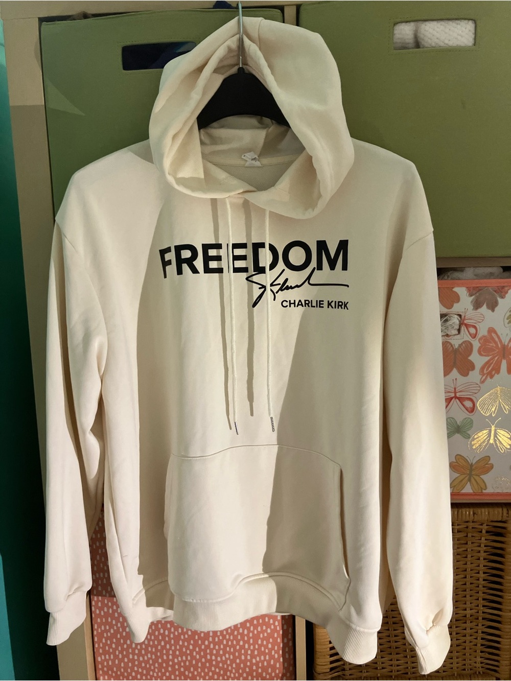 Freedom/Charlie Kirk Cream Hoodie - Men